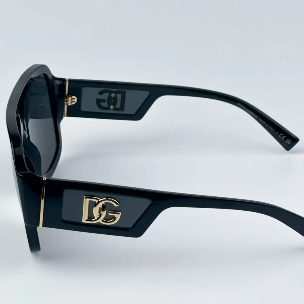 D&G DG4401 501/87 BRAND NEW Sunglasses Black Dark Grey Square Unisex